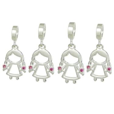 Imagem de 4 Berloque Pingente Prata Legitima Menino Menina Filha Filho - Lojas L