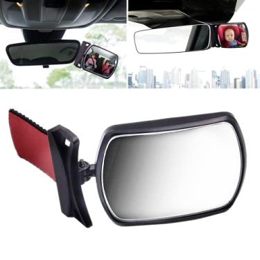 Imagem de Espelho retrovisor interno de carro com ângulo ajustável para bebês espelho retrovisor micro curvado grande angular espelho de segurança infantil