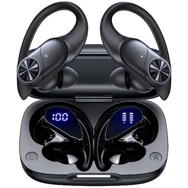 Imagem de Waillynice Fones de ouvido Bluetooth, fones de ouvido sem fio, 80 horas de reprodução, capa de carregamento sem fio, display digital, fones de ouvido esportivos com graves profundos IPX7 à prova