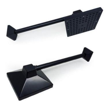 Imagem de Ducha Fria Quadrada Preta Black Aquecedor Solar Gás Piscina - lumar