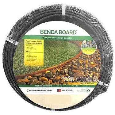 Imagem de One Stop Outdoor Usa Made - Borda de Paisagem de Rolo Preto de 16' Pés, Plantador de Jardim e Kit de Borda de Borda de Placa Dobradora de Caminho - Placa de Terraço de Nível Profissional para Serviço
