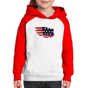 Imagem de Moletom Infantil Handrawn Flag - Foca na Moda, Branco, Vermelho, 6
