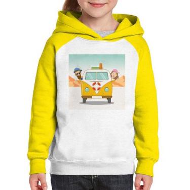 Imagem de Moletom Infantil Road Trip - Foca na Moda, Branco, Amarelo, 14