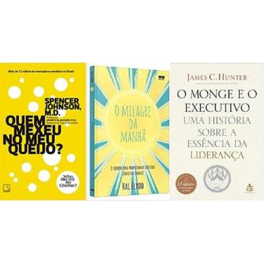 Imagem de kit 3 livros Quem mexeu no meu queijo + O milagre da manhã + O monge e