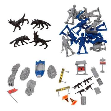 Imagem de Brinquedo Policia Soldado Plástico Bonecos Ação Variados - Pica Pau