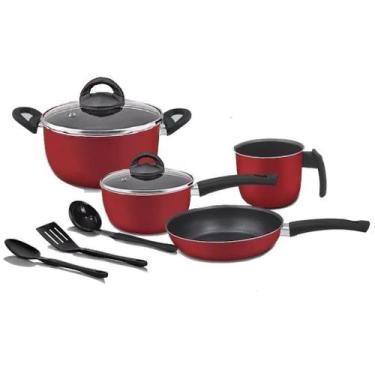 Imagem de Conjunto Panelas Teflon Marpal Gourmet 07 Peças, Vermelho ou preto