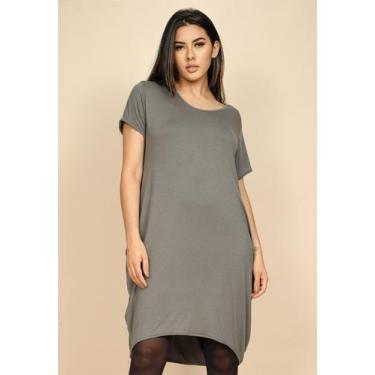 Imagem de Vestido Curto Malha Amplo Always Cinza Chumbo - Amazonia Vital