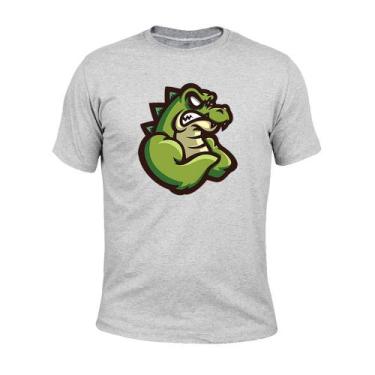 Imagem de Camiseta Plus Size Unissex Malha 30.1 Estampada Dino - Surprass, Cinza