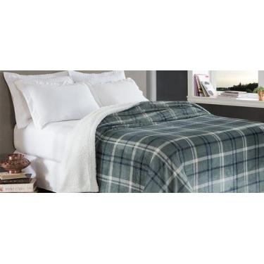 Imagem de Cobertor Sherpa Queen Dupla Face Sherpa Toque Pele de Ovelha Carneiro 