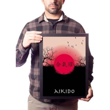 Imagem de Quadro Aikido Decoração Arte Marcial Dojo Sol Vermelho - Fanarte