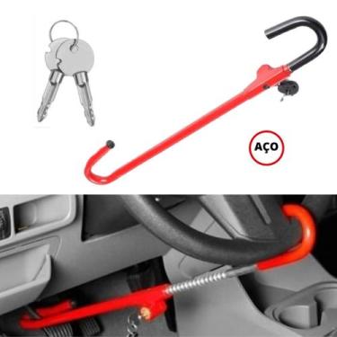 Imagem de Trava Carneiro Antifurto Pedal E Volante De Aço Para Carro - Naveg