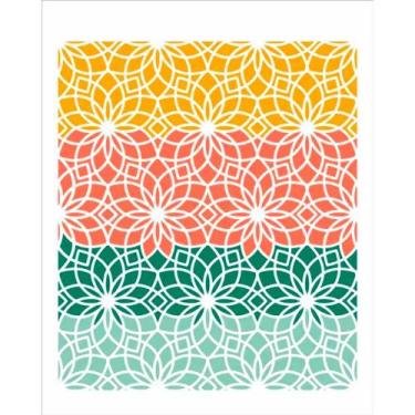 Imagem de Stencil Pintura Estamparia Flores Caleidoscopio I 2969 20x25 Opa