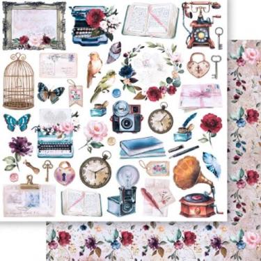 Imagem de Papel para Scrapbook Tays Rocha - Coleção Memórias Vintage - SD-1256 -
