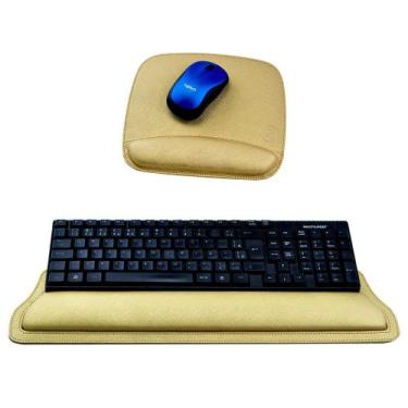 Imagem de Kit Mouse Pad E Apoio De Teclado Prada - Office Designer, Ouro Light