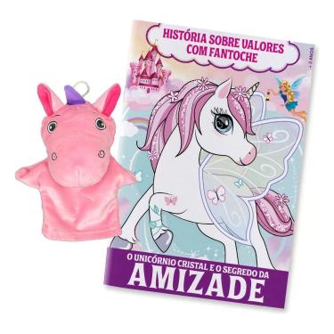 Imagem de História Sobre Valores Com Fantoche - O Unicórnio Cristal e o Segredo da Amizade
