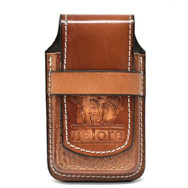 Imagem de Bainha Porta Celular Universal Atrevidu's Country Em Couro, Whisky nel