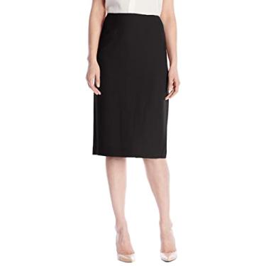 Imagem de Kasper Saia feminina de crepe elástica, Preto, 40