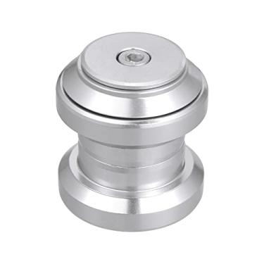 Imagem de X AUTOHAUX Fone de ouvido de bicicleta sem rosca de 34 mm 3,5 cm Combo de fone de ouvido externo sem rosca com rolamentos de cartucho selado MTB Road Headset com tampa superior prateado