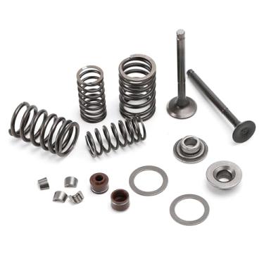 Imagem de Mokuo Kit de montagem de válvula de admissão e válvula de escape GY6 feito de liga de aço, adequado para GY6 chinês 4 tempos 50cc 139QMA 139QMB motor scooter ciclomotores ATV Go Kart, 64 mm de