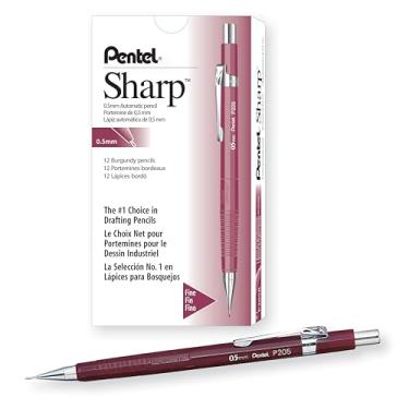 Imagem de Pentel Lápis automático Sharp, 0,5 mm, barril de vinho, caixa com 12 (P205B)