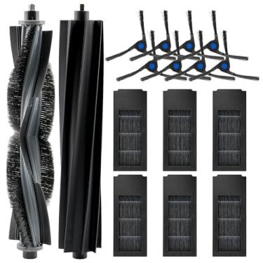 Imagem de CHAIN PEAK (Pacote com 16) X2 peças de substituição compatíveis com ECOVACS DEEBOT X2 Omni / X2 Pro / X2 Kit de acessórios para aspirador de pó robô, 1 rolo de cerdas, 1 rolo de borracha, 6 filtros