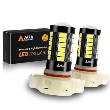 Imagem de Alla Lighting Lâmpadas de farol de neblina LED Super Bright 5201 DRL PS19W 5202, substituição de xenon branco 6000K, lâmpadas 2800Lms 5730 33-SMD 12V para carros, caminhões, SUVs, Vans