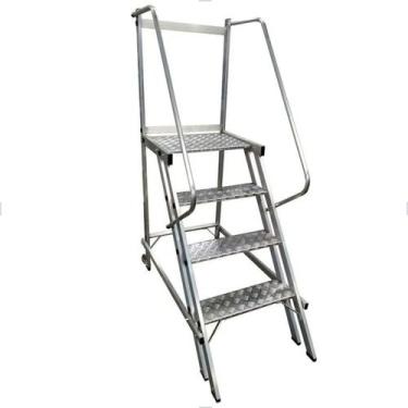 Imagem de Escada de Alumínio Trepadeira 3 Degraus Corrimão Duplo Plat 1000 Escal