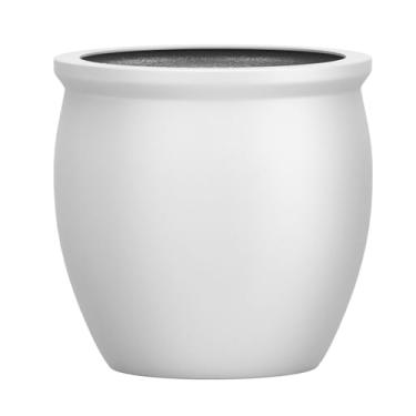 Imagem de Vaso Vietnamita Fibra De Vidro Caribe M 38cm Decorativo (Branco Fosco)