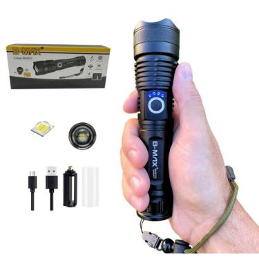 Imagem de Lanterna LED longo alcance Super Potente B-max recarregável sitio camp