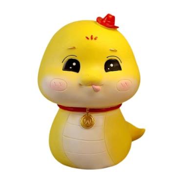 Imagem de FLCPJGV Cofrinho de, caixa de dinheiro, estátua de animal, estatueta de animal, pote de armazenamento para loja, crianças, sala de jantar, lembrança de, Yellow S