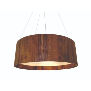 Imagem de Lustre Pendente Redondo Cilíndrico 100cm em Madeira Imbuia - FOXLustre