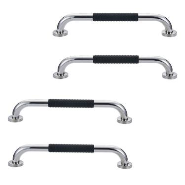 Imagem de Barra de Apoio Inox 60cm Kit 4 unidades Suporte Antiderrapante Banheiro Box Idoso Criança Gestante Cadeirante Acessibilidade