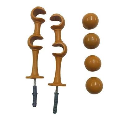 Imagem de Kit de Suporte Para Cortina Varão Simples Par Com Ponteira Duplo 19/19