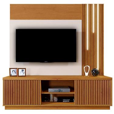 Imagem de Estante Siena Home para TV até 59 Polegadas 2 Portas com LED Mavaular Cor Naturale Off White