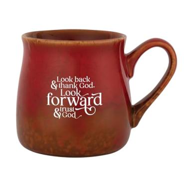Imagem de Dexsa Caneca de designer Look Back & Thank God - Reactive Glazed | Comporta 473 ml | Citação inspiradora | Seguro para lava-louças e micro-ondas | Café, chá, sopas, chocolate quente
