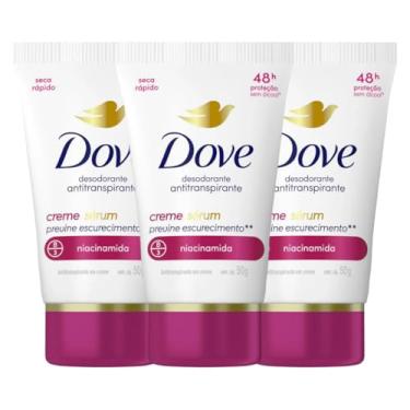 Imagem de Kit Desodorante Antitranspirante Dove Creme Sérum Previne Escurecimento 50g (3 Unidades)