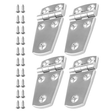 Imagem de 4 peças dobradiças de barco de 7,6 cm x 3,8 cm aço inoxidável 316 grau marítimo, dobradiça de porta resistente de 76 mm x 38 mm com parafusos para navio RV iate