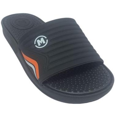 Imagem de Chinelo Molekinho Menino Infantil Slide, Preto, Laranja, Branco, 30