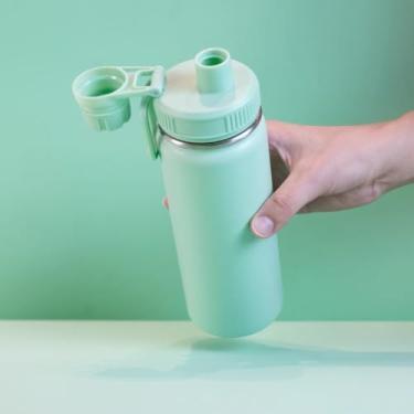 Imagem de garrafa tipo squeeze Para Água Suco Academia Treinos Corridas e Outros de Aço Inox 780ML (Verde)