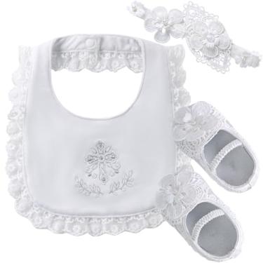 Imagem de Booulfi Meias de bebê brancas para recém-nascidos, sapatos de batismo, meias para bebês meninos, batismo, roupas de páscoa, #1736-branco, 3-6 meses