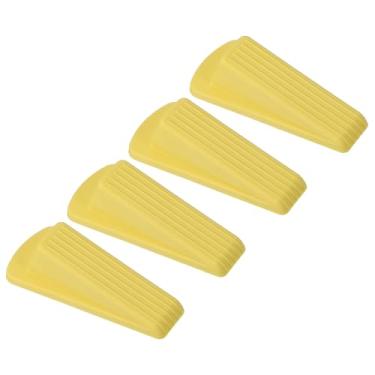 Imagem de PATIKIL Batentes de porta para parte inferior da porta, pacote com 4 cunha de borracha empilhável resistente para azulejo tapete de concreto madeira resistente, amarelo