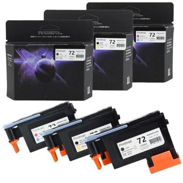 Imagem de Cabeçote de impressão 72 - pacote com 3 (com chip) compatível com HP Designjet T610 T620 T770 T790 T1100 T1120 T1200 T1300 T2300 Cabeçote de impressão de substituição - Pacote com 3 (ciano/magenta,