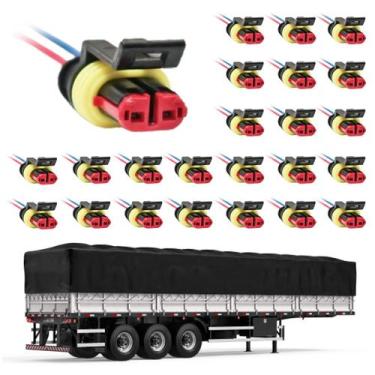Imagem de 24 Conector Chicote Lanterna LED Lateral Carreta 2 vias - DW Component