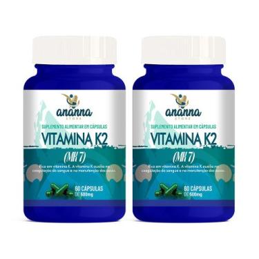 Imagem de 2x Suplemento Vitamina K2 e MK7 60 Caps 500mg - Ananna Store