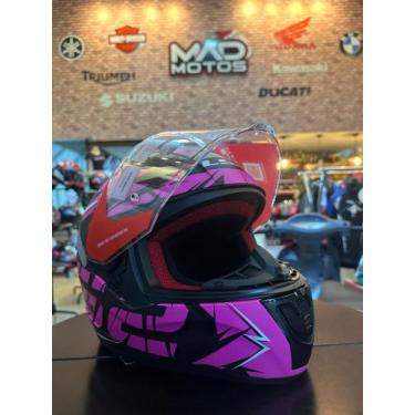 Imagem de Capacete Feminino Ls2 FF353 PAPID Cromo Rosa Preto Fosco PINK
