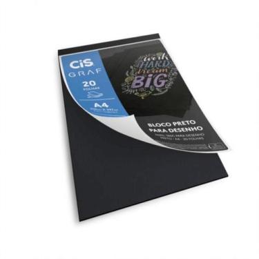 Imagem de Bloco Papel Preto Para Desenho Cis Graf A4 180g