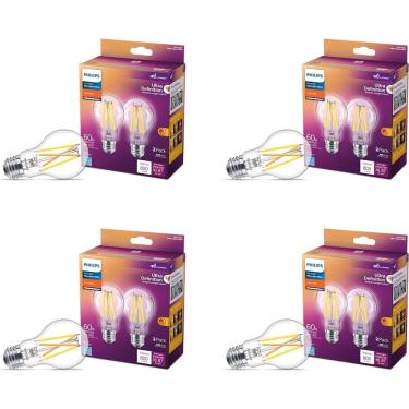 Imagem de Lâmpada LED philips A19 Ultra Definition 11,5 W 2700 K E26, pacote com 8