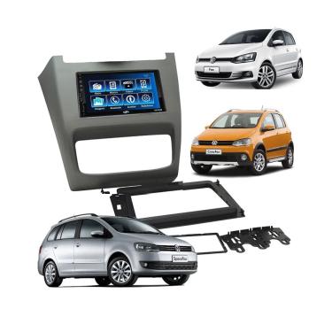 Imagem de Kit Multimídia Fox SpaceFox 2014 / 2022 Moldura Grafite Mp5 2din Bt Usb Fm Leitor sd