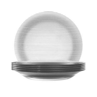 Imagem de Jogo De 6 Pratos Fundo Diamante 22,4Cm Transparente