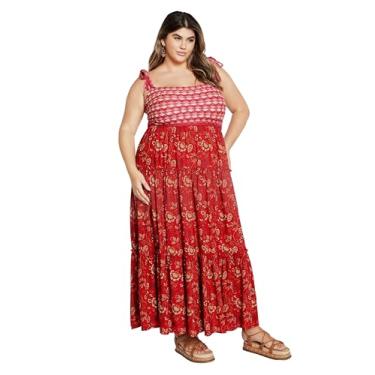 Imagem de City Chic Vestido longo feminino plus size - Candice, Framboesa, 54